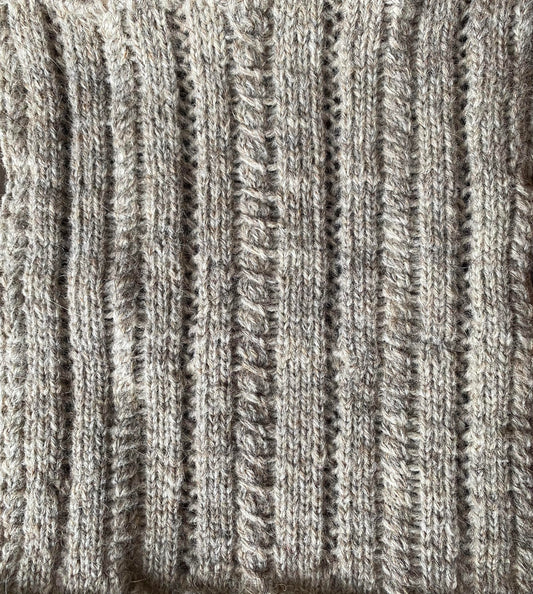 Creating swatches from Yarn made from human hair and wool
